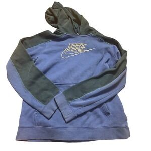 Nike Kids Hoodie Blue Navy Color Block Pullover Size XL